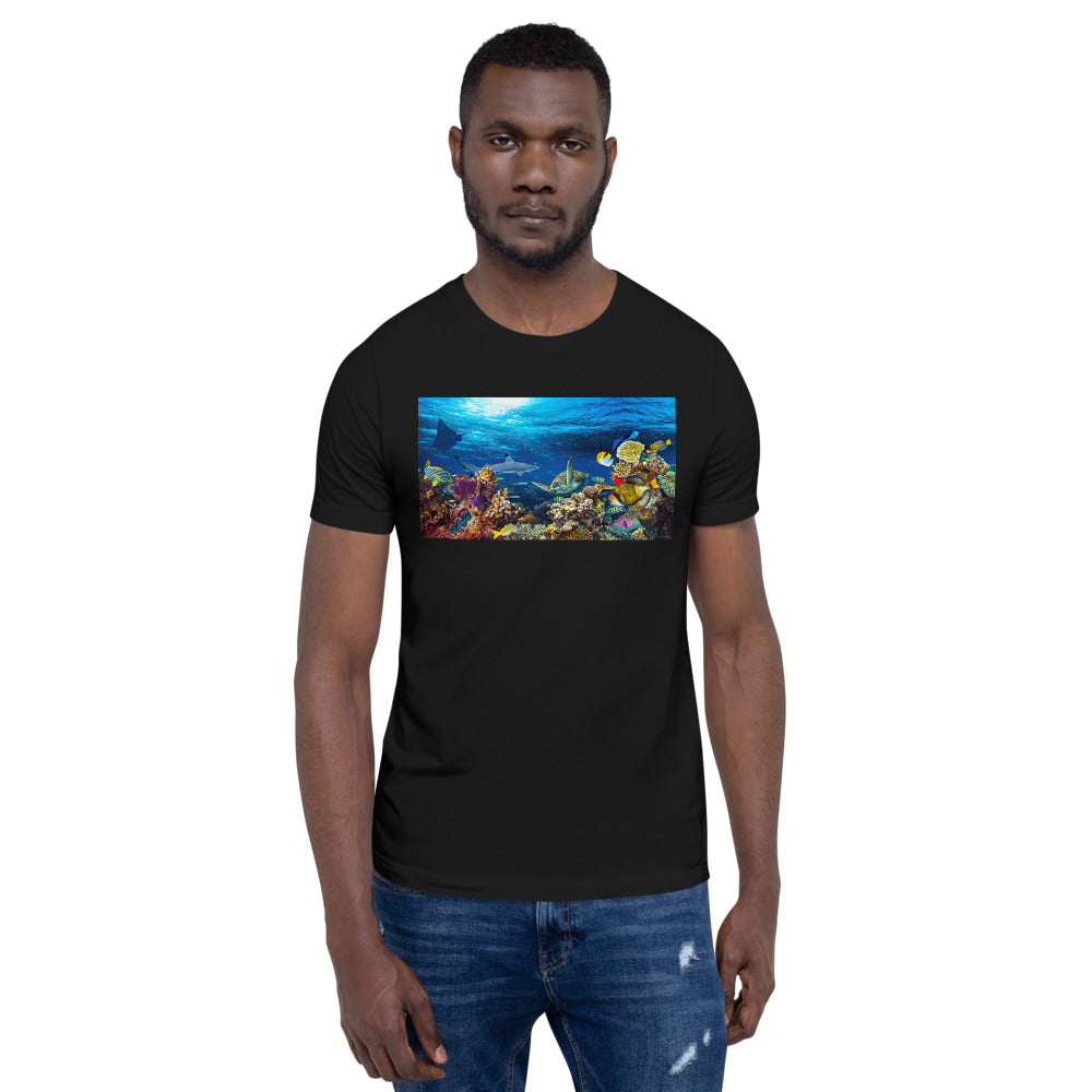 Classic Crew Neck Tee - Ocean Landscape - Ronz-Design-Unique-Apparel