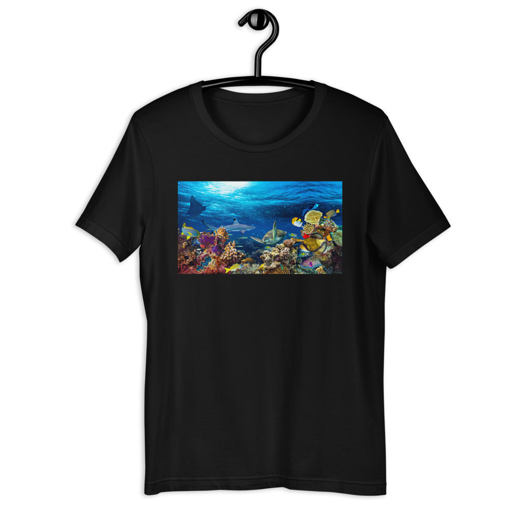 Classic Crew Neck Tee - Ocean Landscape - Ronz-Design-Unique-Apparel