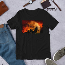 Load image into Gallery viewer, Classic Crew Neck Tee - Howling at the Orange Moon - Ronz-Design-Unique-Apparel
