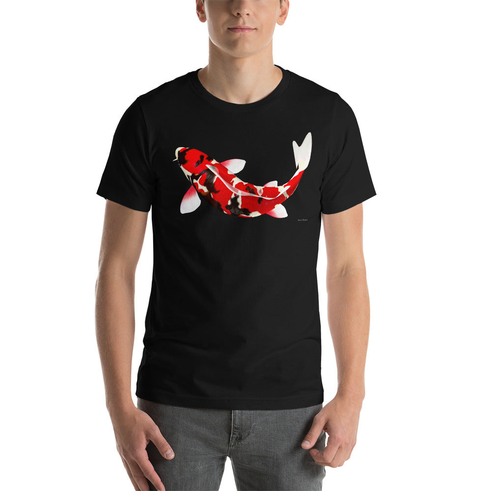 Classic Crew Neck Tee - Red & Black Koi - Ronz-Design-Unique-Apparel