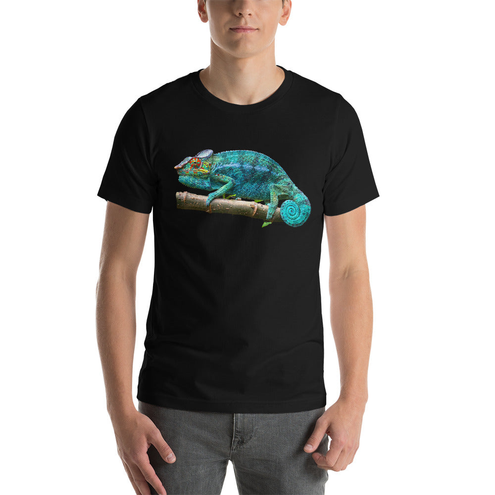 Classic Crew Neck Tee - Turquoise Blue Chameleon - Ronz-Design-Unique-Apparel