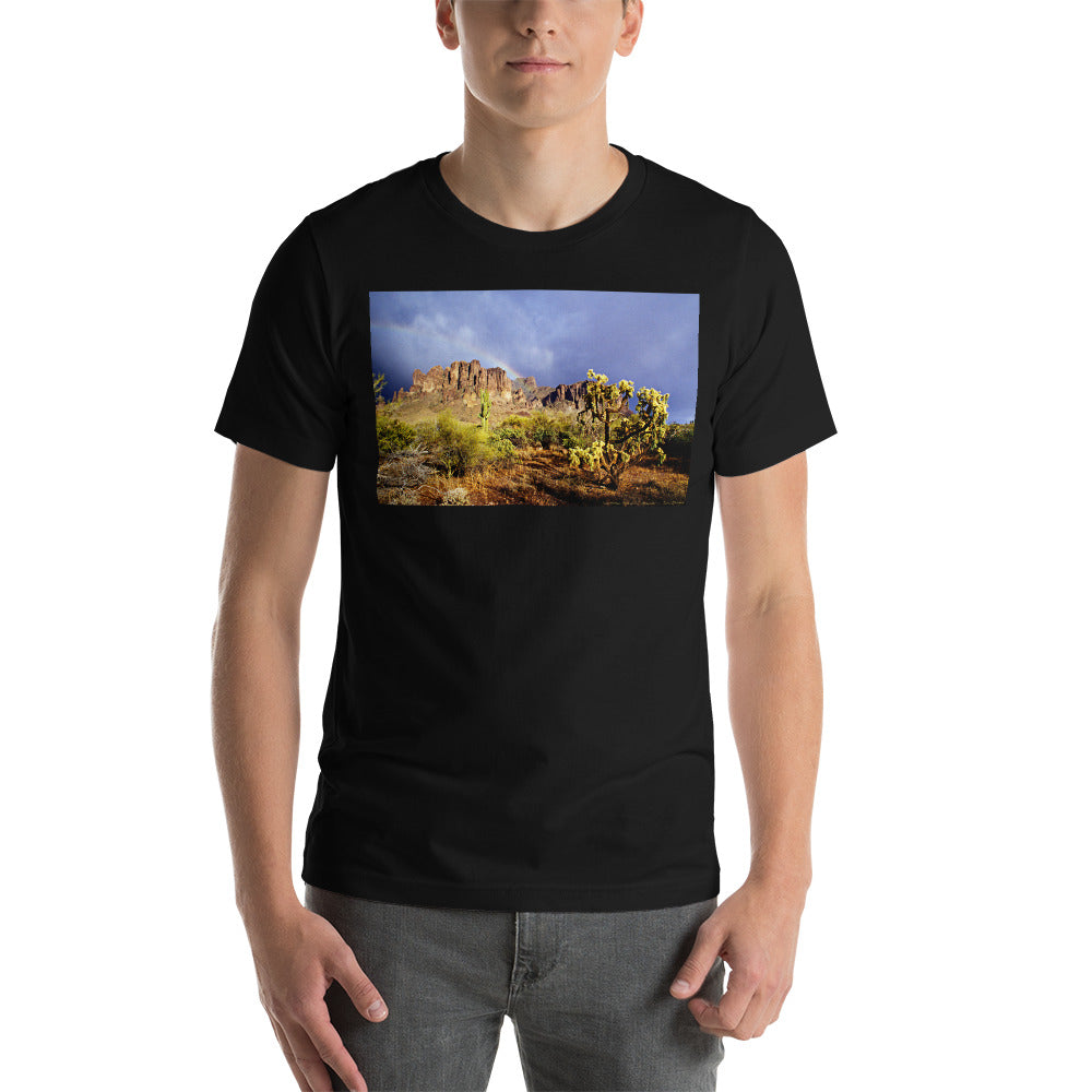 Classic Crew Neck Tee - Rainbow In The Desert, Superstition Mt. - Ronz-Design-Unique-Apparel