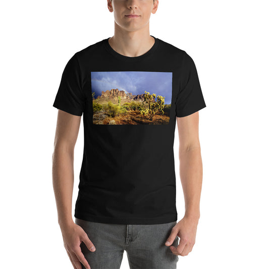 Classic Crew Neck Tee - Rainbow In The Desert, Superstition Mt. - Ronz-Design-Unique-Apparel