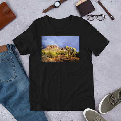 Classic Crew Neck Tee - Rainbow In The Desert, Superstition Mt. - Ronz-Design-Unique-Apparel