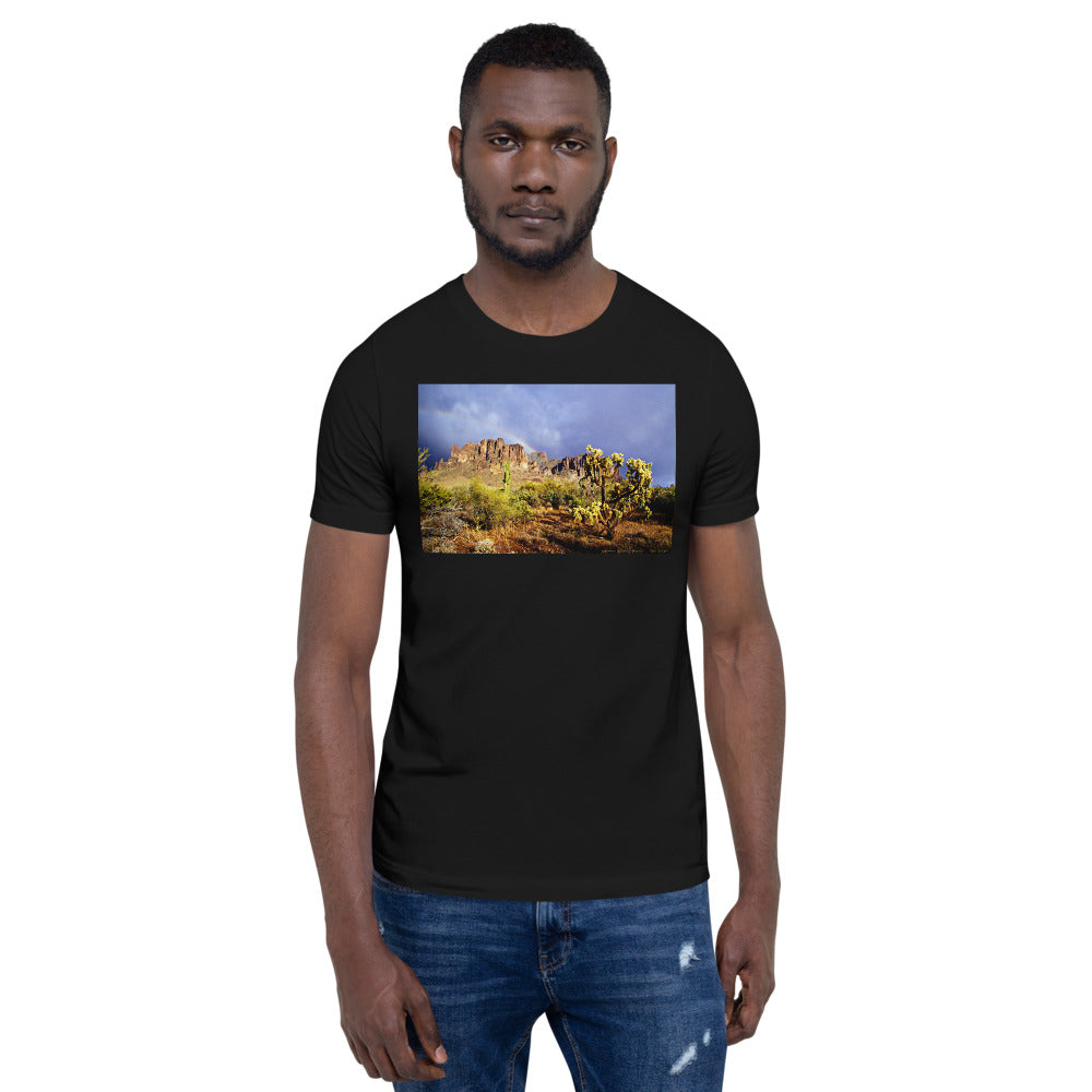 Classic Crew Neck Tee - Rainbow In The Desert, Superstition Mt. - Ronz-Design-Unique-Apparel