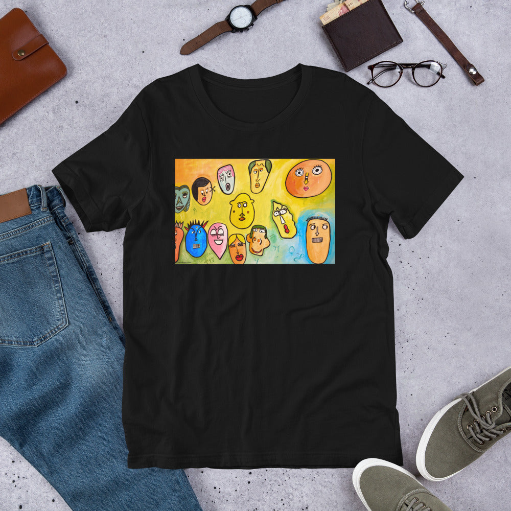 Classic Crew Neck Tee - Funny Faces - Ronz-Design-Unique-Apparel