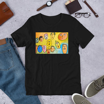 Classic Crew Neck Tee - Funny Faces - Ronz-Design-Unique-Apparel