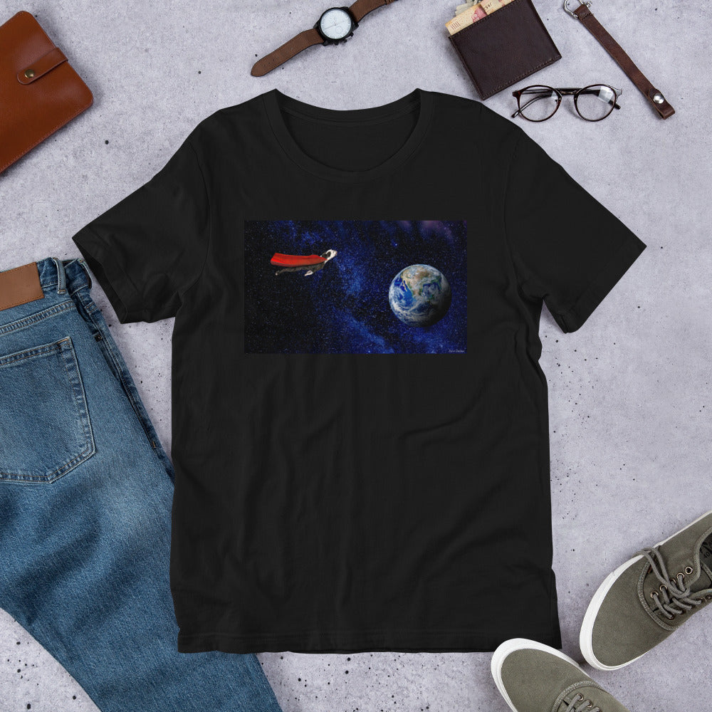 Classic Crew Neck Tee - Dog in Space - Ronz-Design-Unique-Apparel