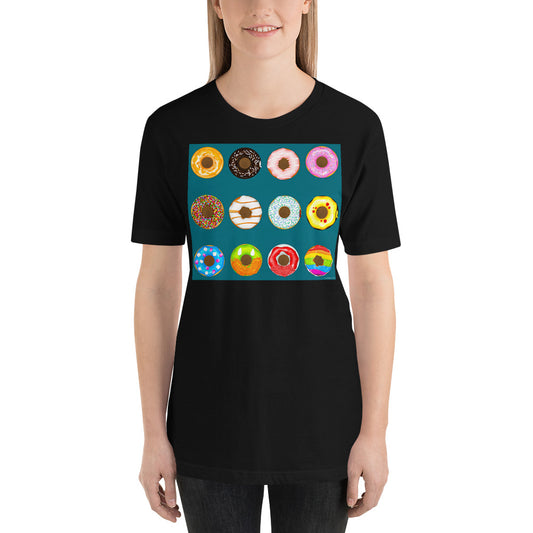 Premium Soft Crew Neck - Donuts on Blue Green Background