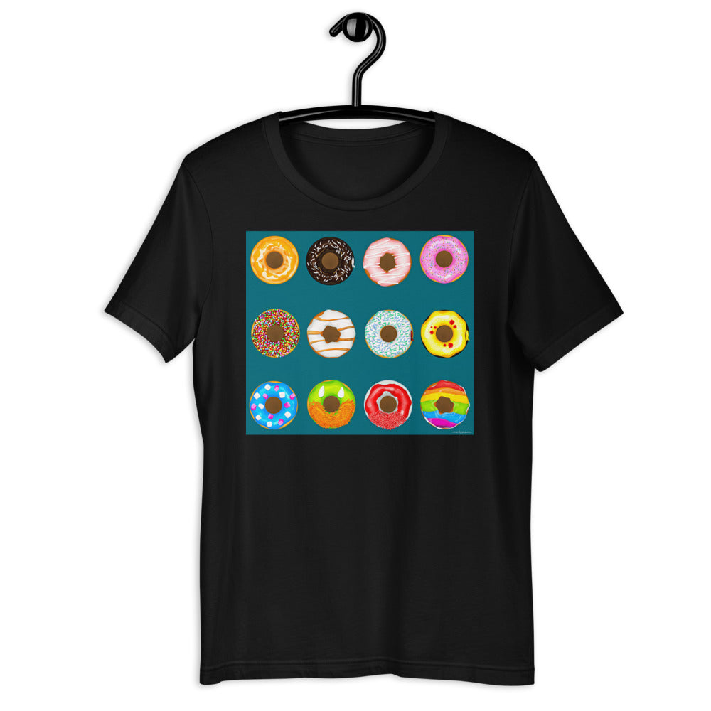Premium Soft Crew Neck - Donuts on Blue Green Background
