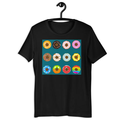 Premium Soft Crew Neck - Donuts on Blue Green Background