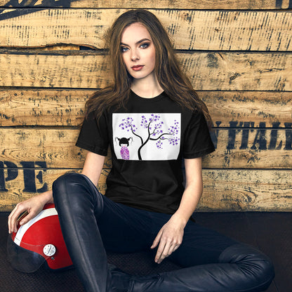 Everyday Elegant Tee - Kokeshi Doll with Purple Flowers