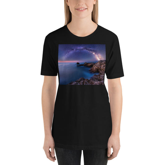 Premium Soft Crew Neck - The Milky Way Over a Rocky Bay