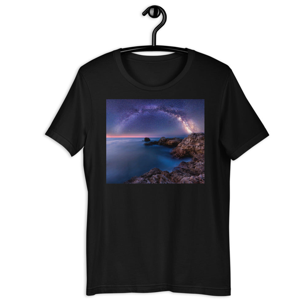 Premium Soft Crew Neck - The Milky Way Over a Rocky Bay