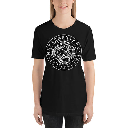Everyday Elegant Tee - Sea Serpents in Norse Runic Circle