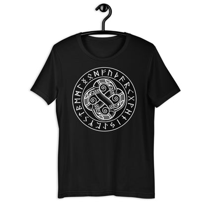 Everyday Elegant Tee - Sea Serpents in Norse Runic Circle
