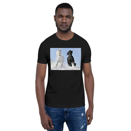 Premium Soft Crew Neck - Black & White Stallions Flying