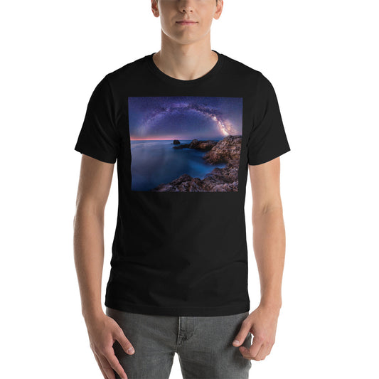 Premium Soft Crew Neck - The Milky Way Over a Rocky Bay