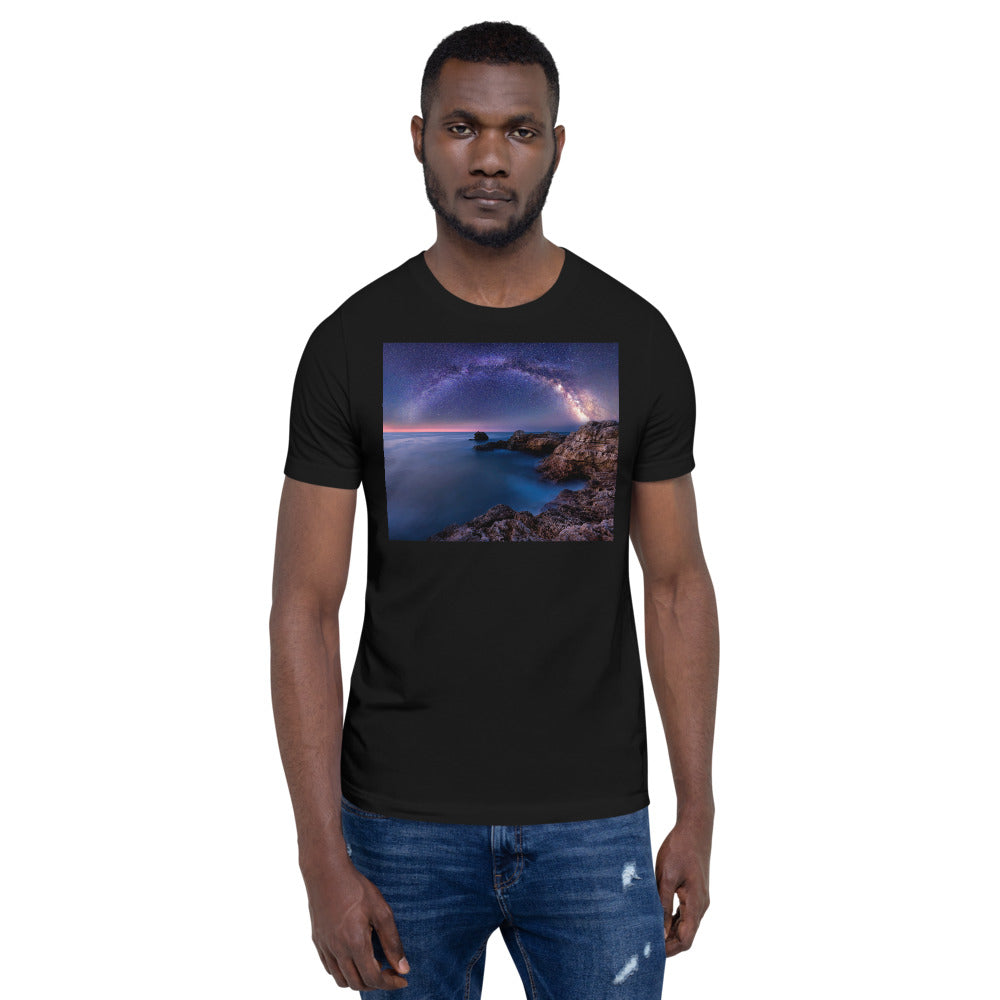 Premium Soft Crew Neck - The Milky Way Over a Rocky Bay