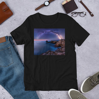 Premium Soft Crew Neck - The Milky Way Over a Rocky Bay