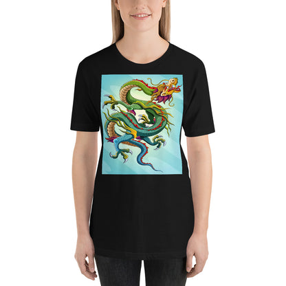 Everyday Elegant Tee - Green & Blue Chinese Sky Dragon