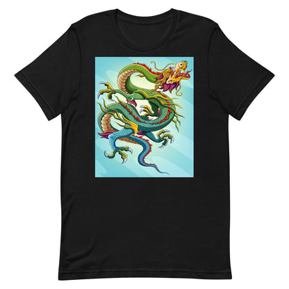 Everyday Elegant Tee - Green & Blue Chinese Sky Dragon