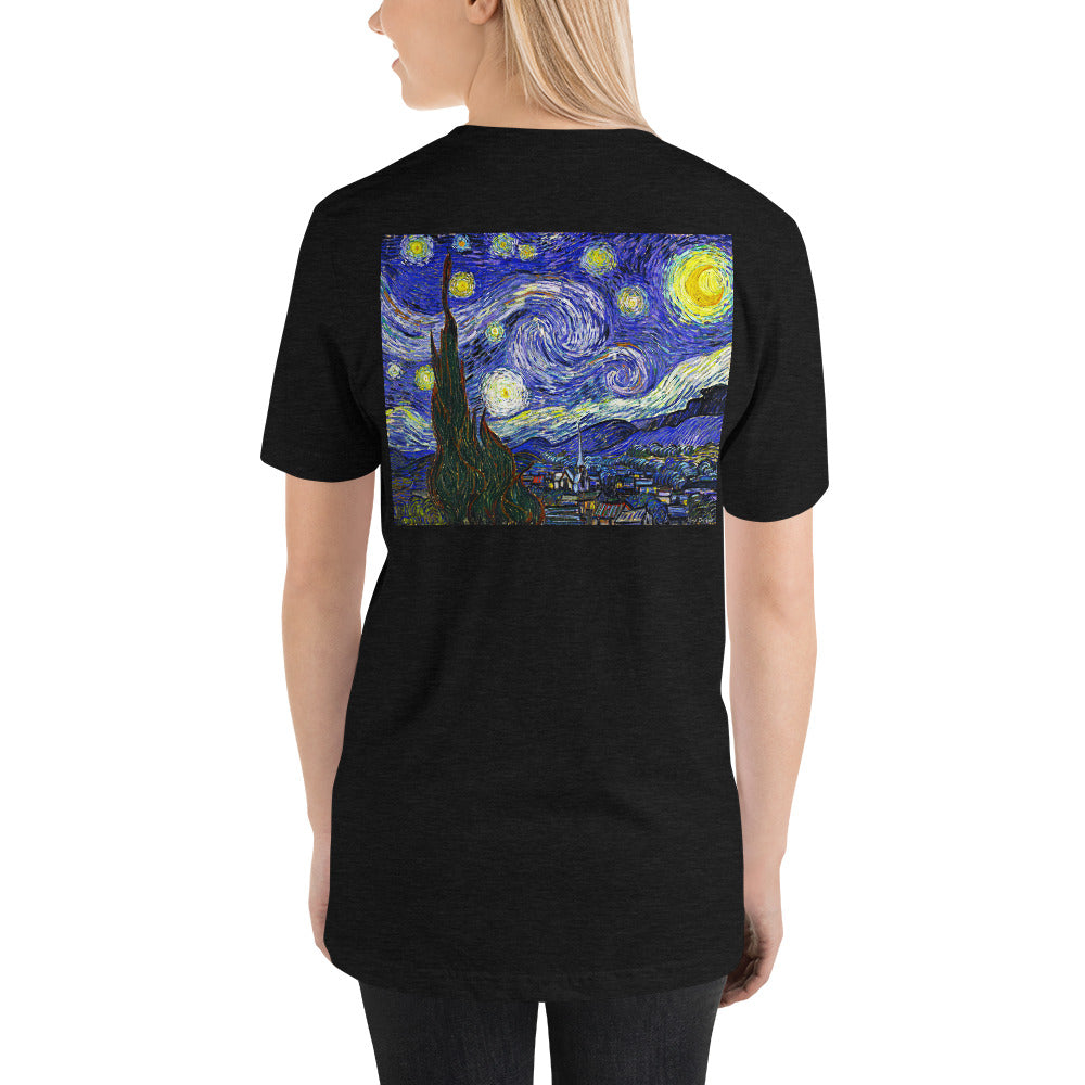 Classic Crew Neck Tee - van Gogh: Self Portrait & The Starry Night - Ronz-Design-Unique-Apparel