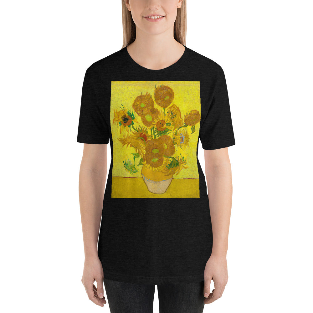 Classic Crew Neck Tee - van Gogh: 15 Sunflowers in Vase - Ronz-Design-Unique-Apparel