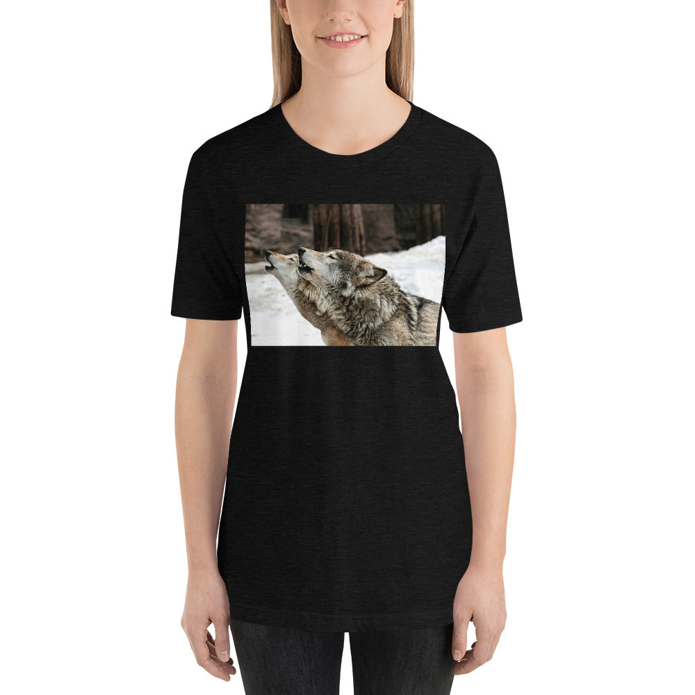 Classic Crew Neck Tee - Wolf Harmony - Ronz-Design-Unique-Apparel