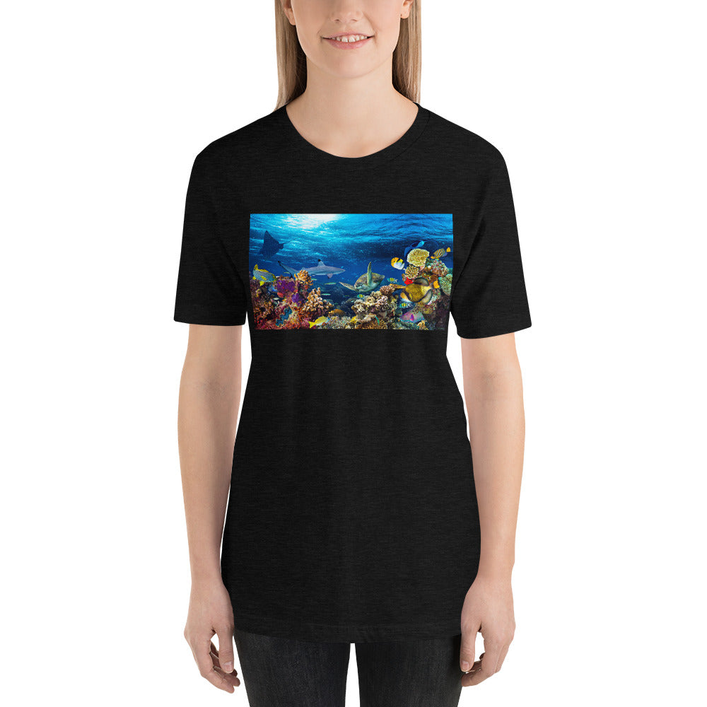 Classic Crew Neck Tee - Ocean Landscape - Ronz-Design-Unique-Apparel
