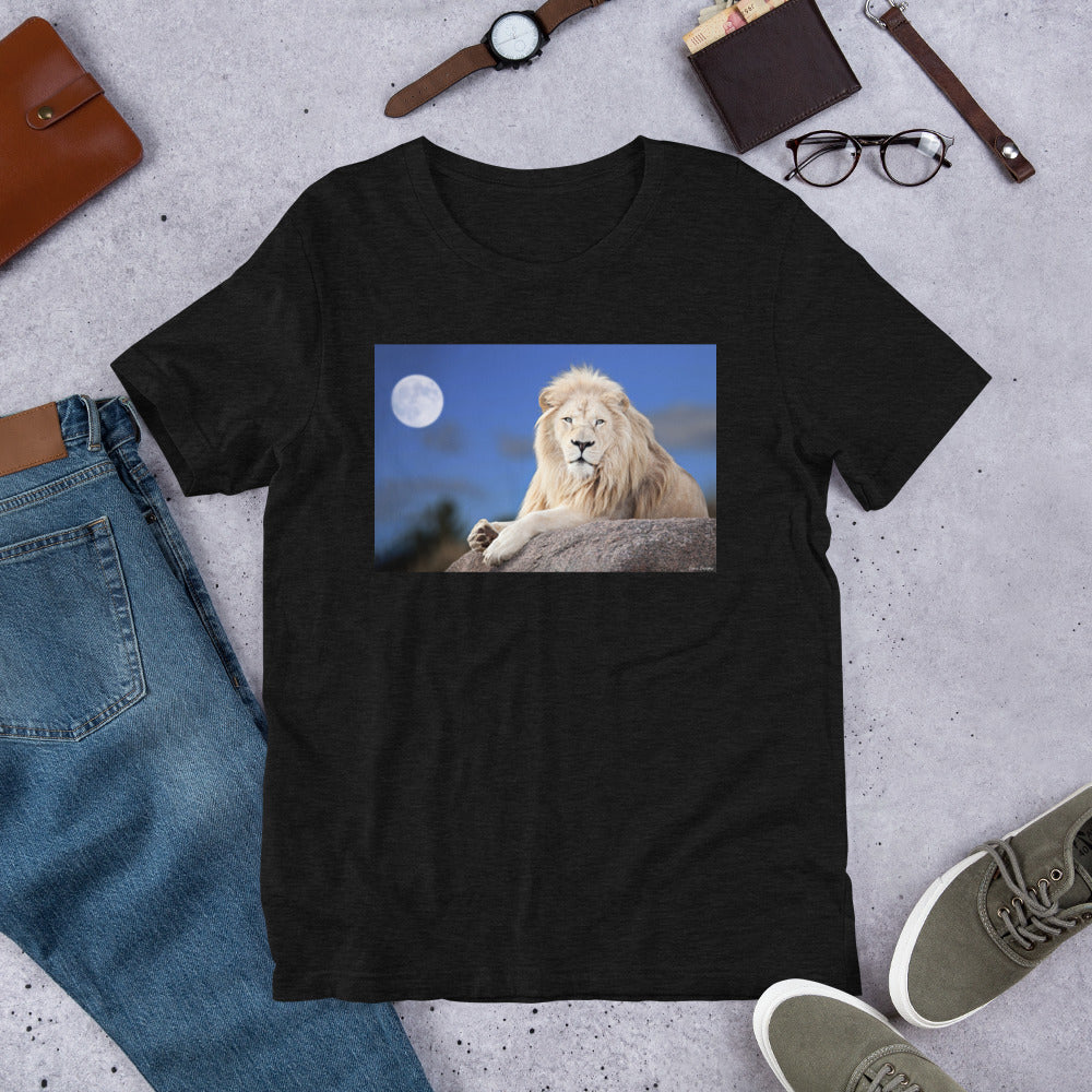 Classic Crew Neck Tee - Lion in Moonlight - Ronz-Design-Unique-Apparel