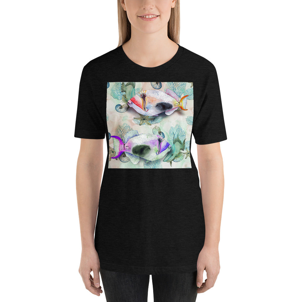 Classic Crew Neck Tee - Fish Watercolor - Ronz-Design-Unique-Apparel