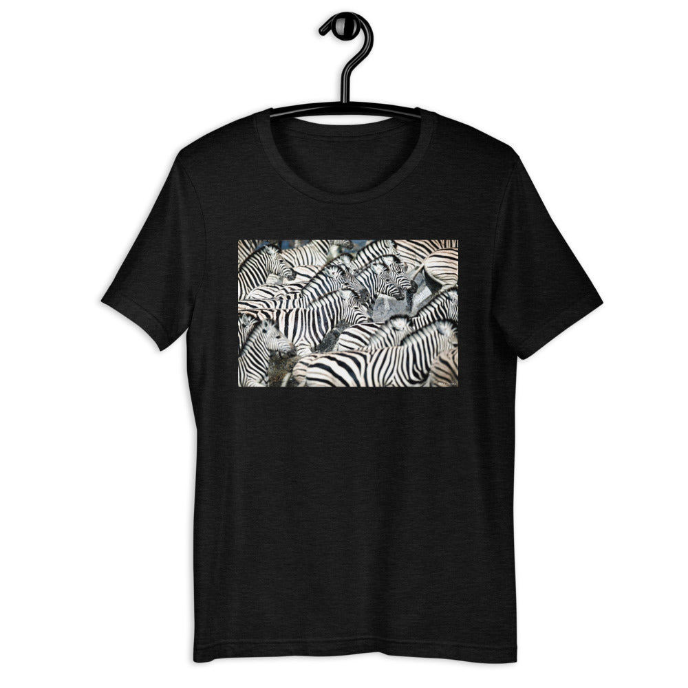 Classic Crew Neck Tee - Zebras Running Through Water - Ronz-Design-Unique-Apparel