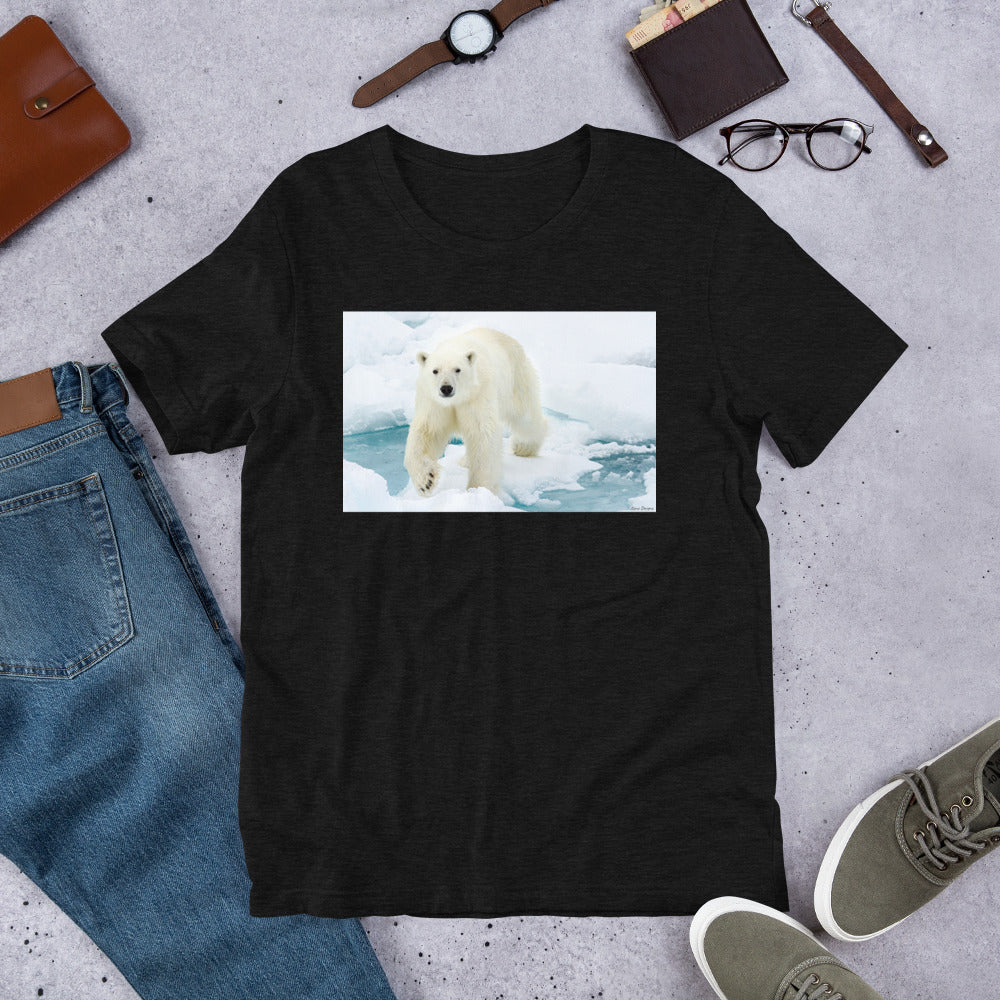 Classic Crew Neck Tee - Polar Bear on Ice - Ronz-Design-Unique-Apparel