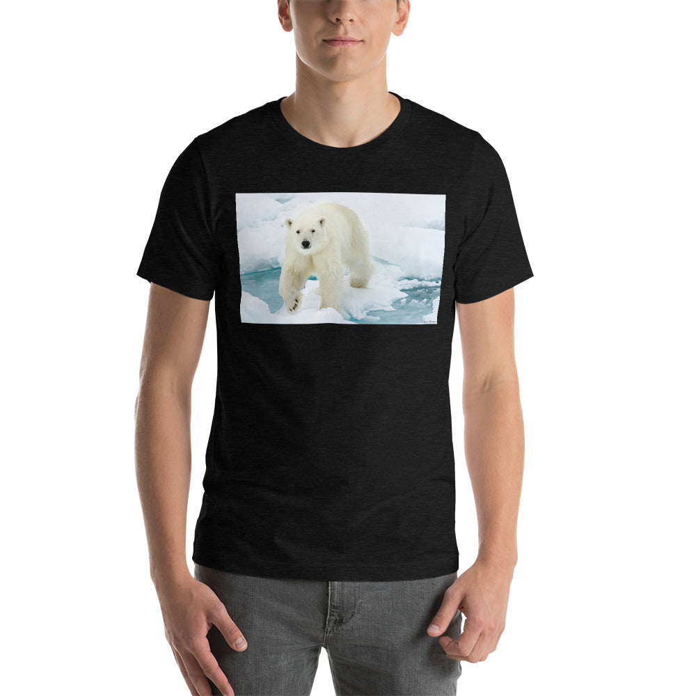 Classic Crew Neck Tee - Polar Bear on Ice - Ronz-Design-Unique-Apparel