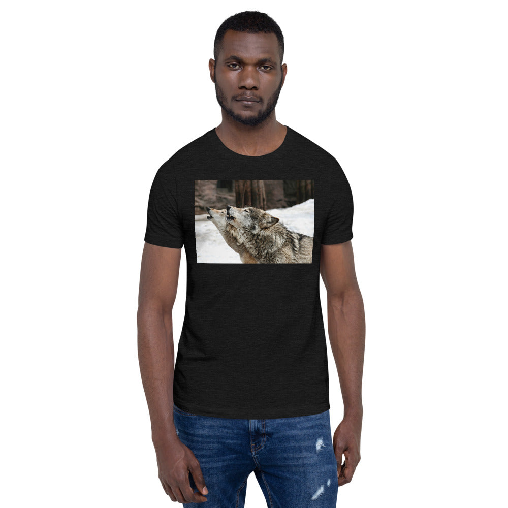 Classic Crew Neck Tee - Wolf Harmony - Ronz-Design-Unique-Apparel