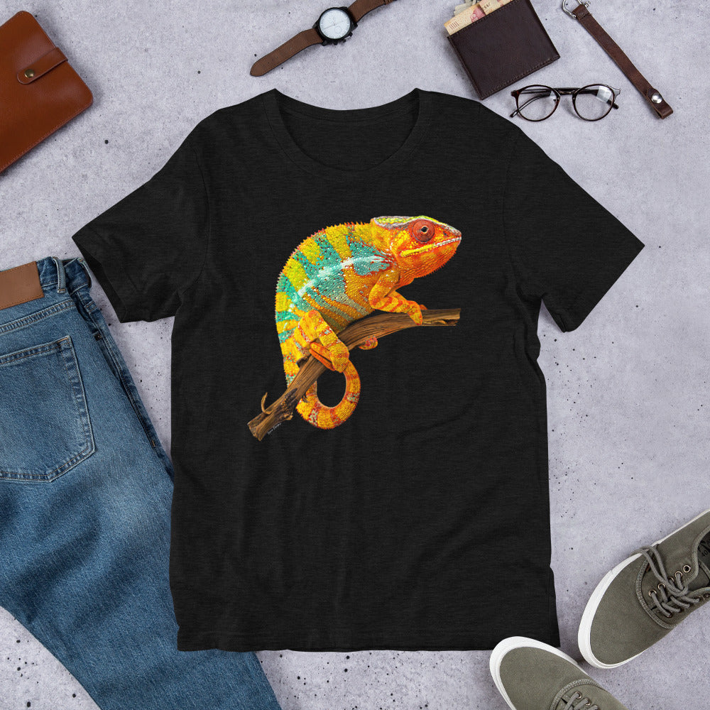 Classic Crew Neck Tee - Chameleon on a Branch - Ronz-Design-Unique-Apparel