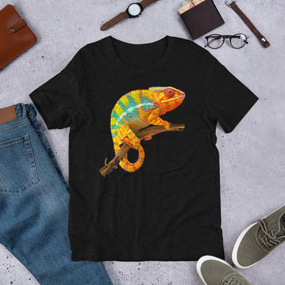 Classic Crew Neck Tee - Chameleon on a Branch - Ronz-Design-Unique-Apparel