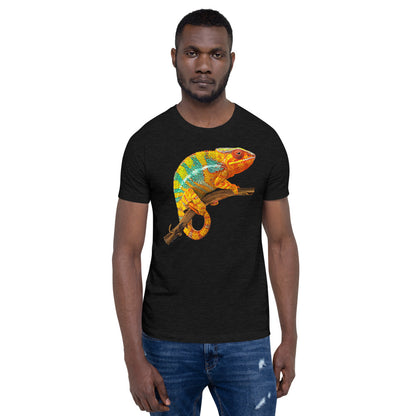 Classic Crew Neck Tee - Chameleon on a Branch - Ronz-Design-Unique-Apparel
