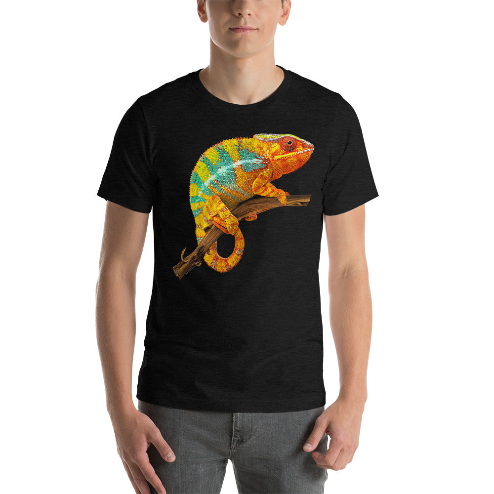 Classic Crew Neck Tee - Chameleon on a Branch - Ronz-Design-Unique-Apparel