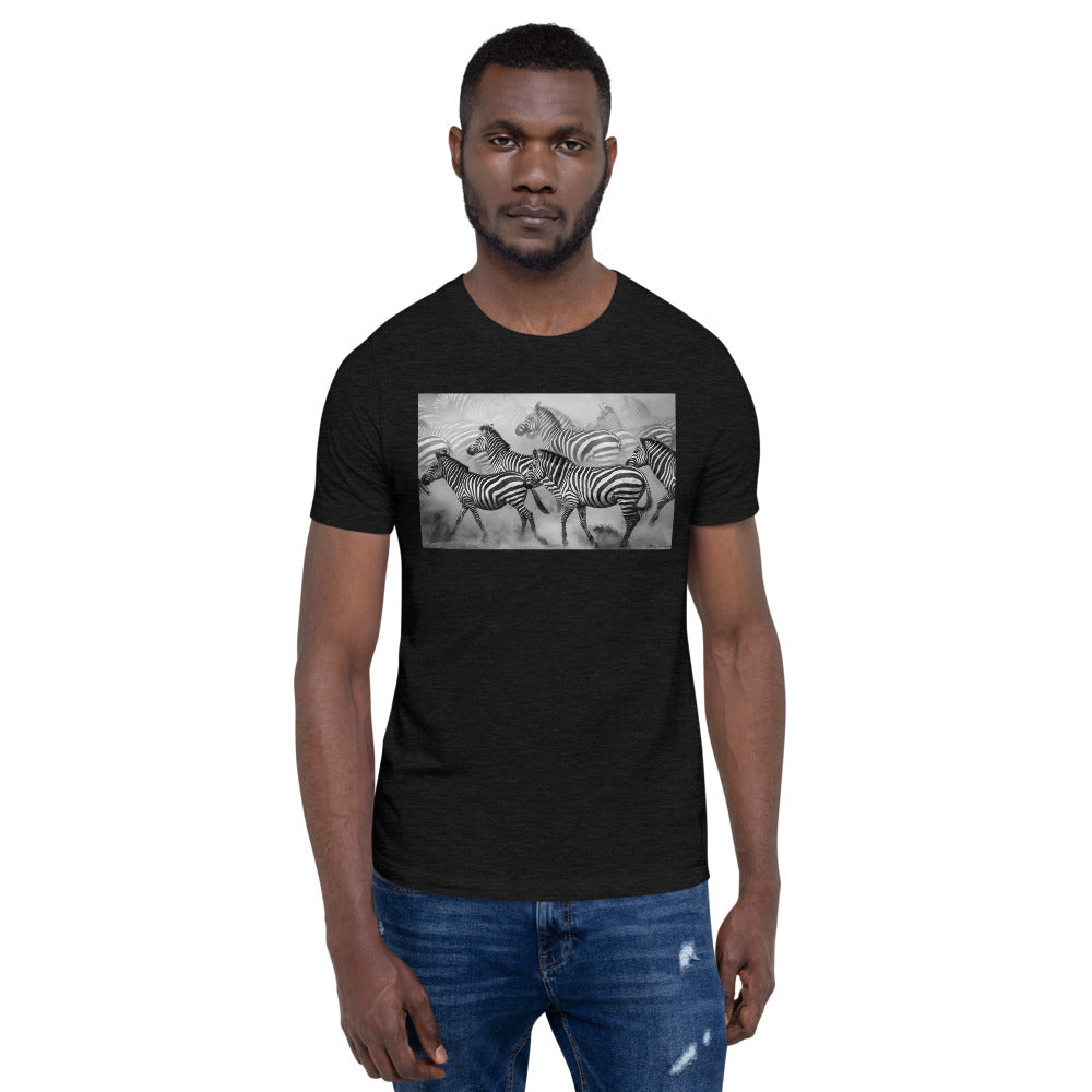 Classic Crew Neck Tee - A Herd of Running Zebra - Ronz-Design-Unique-Apparel