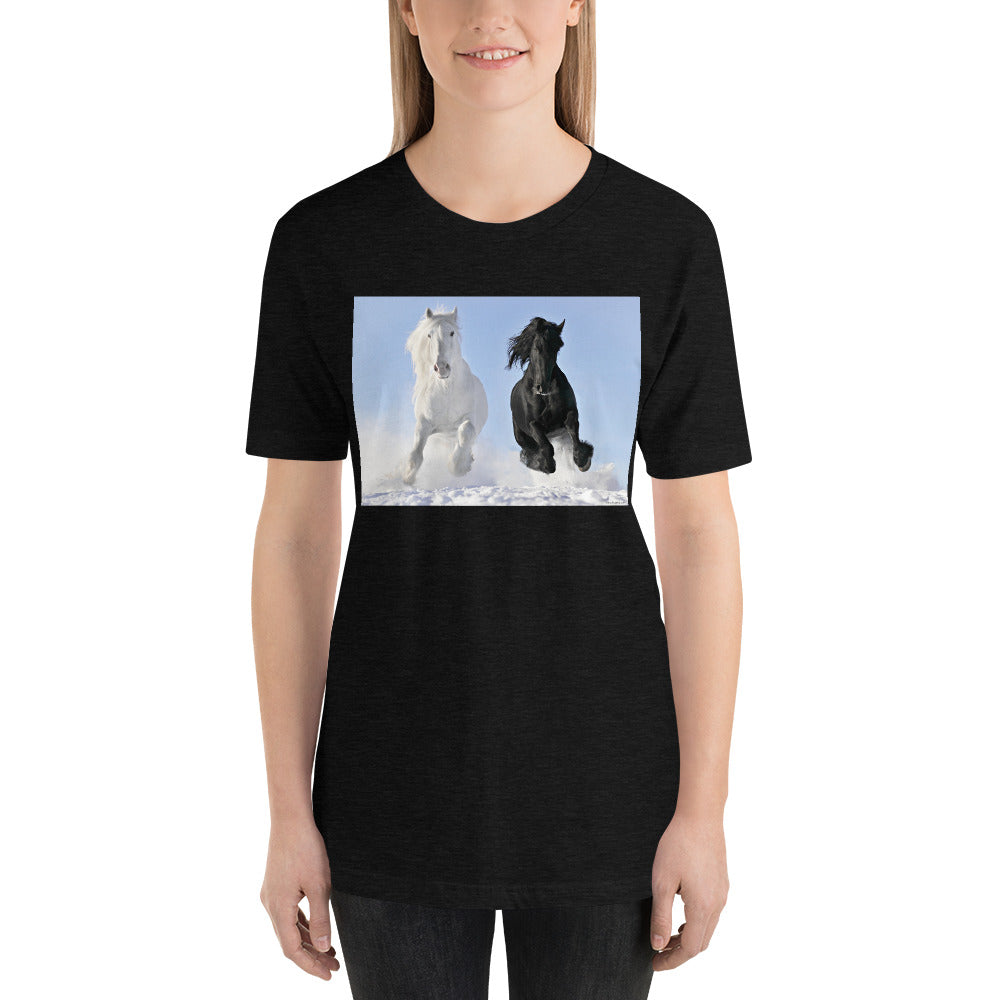 Everyday Elegant Tee - Black & White Stallions Flying