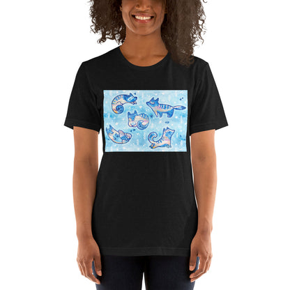 Everyday Elegant Tee - Foxes in Blue