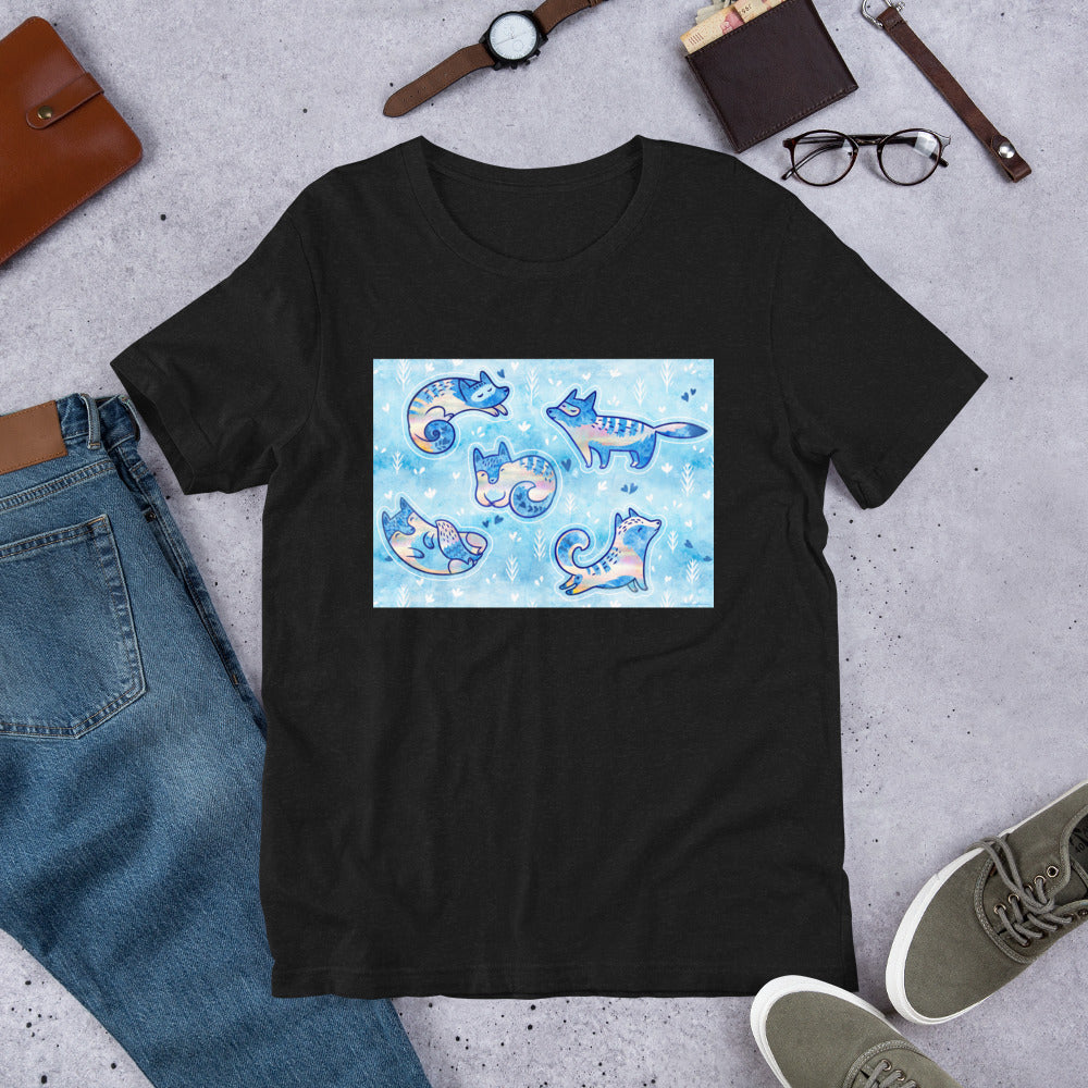 Everyday Elegant Tee - Foxes in Blue