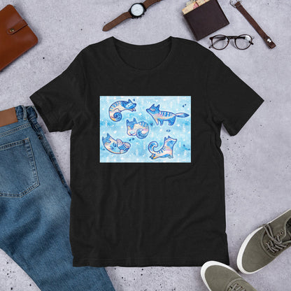 Everyday Elegant Tee - Foxes in Blue