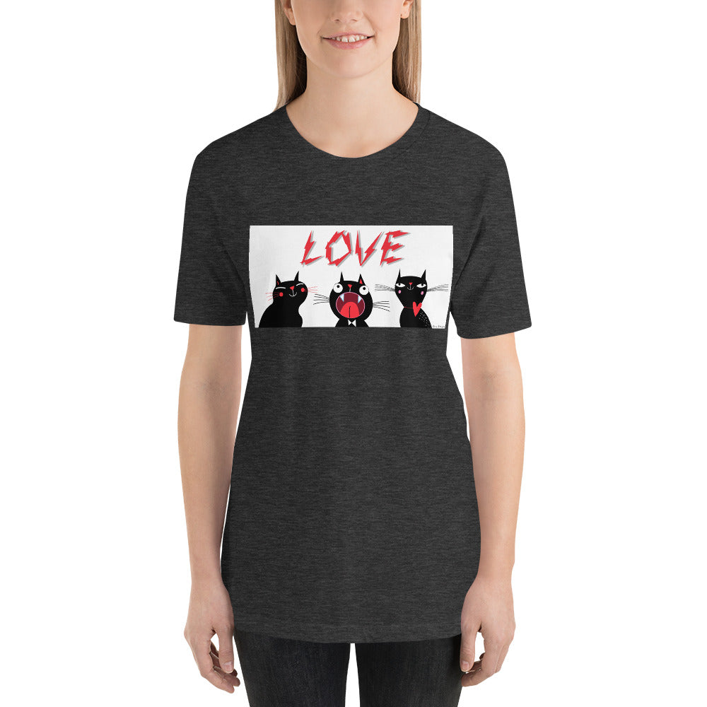 Classic Crew Neck Tee - Love Cats - Ronz-Design-Unique-Apparel