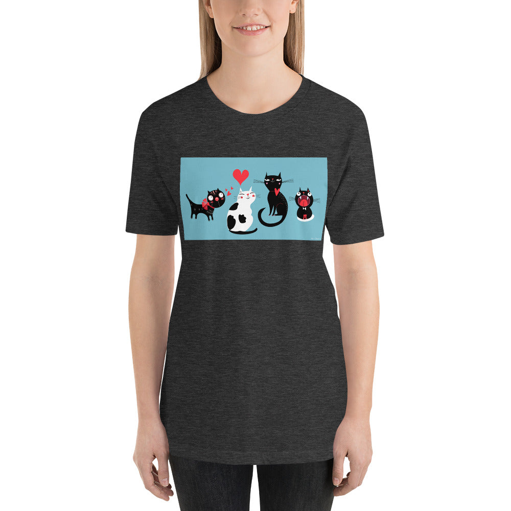 Classic Crew Neck Tee - Cat Love - Ronz-Design-Unique-Apparel