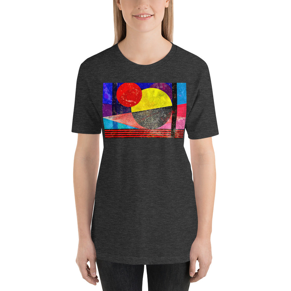 Classic Crew Neck Tee - Abstract Red Moon - Ronz-Design-Unique-Apparel