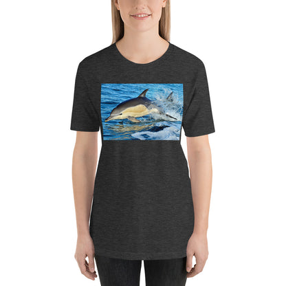 Classic Crew Neck Tee - Dolphin Splash - Ronz-Design-Unique-Apparel