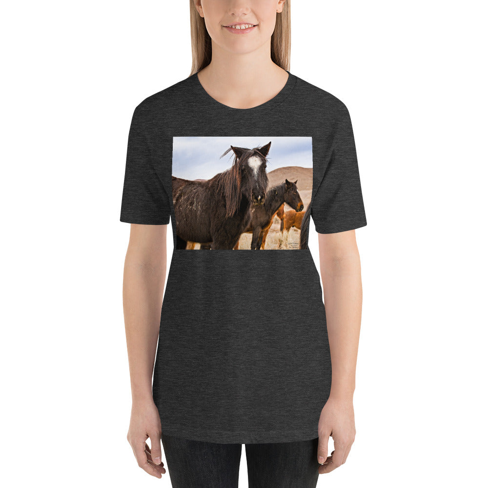 Classic Crew Neck Tee - Wild Mustang with Wild Hair - Ronz-Design-Unique-Apparel